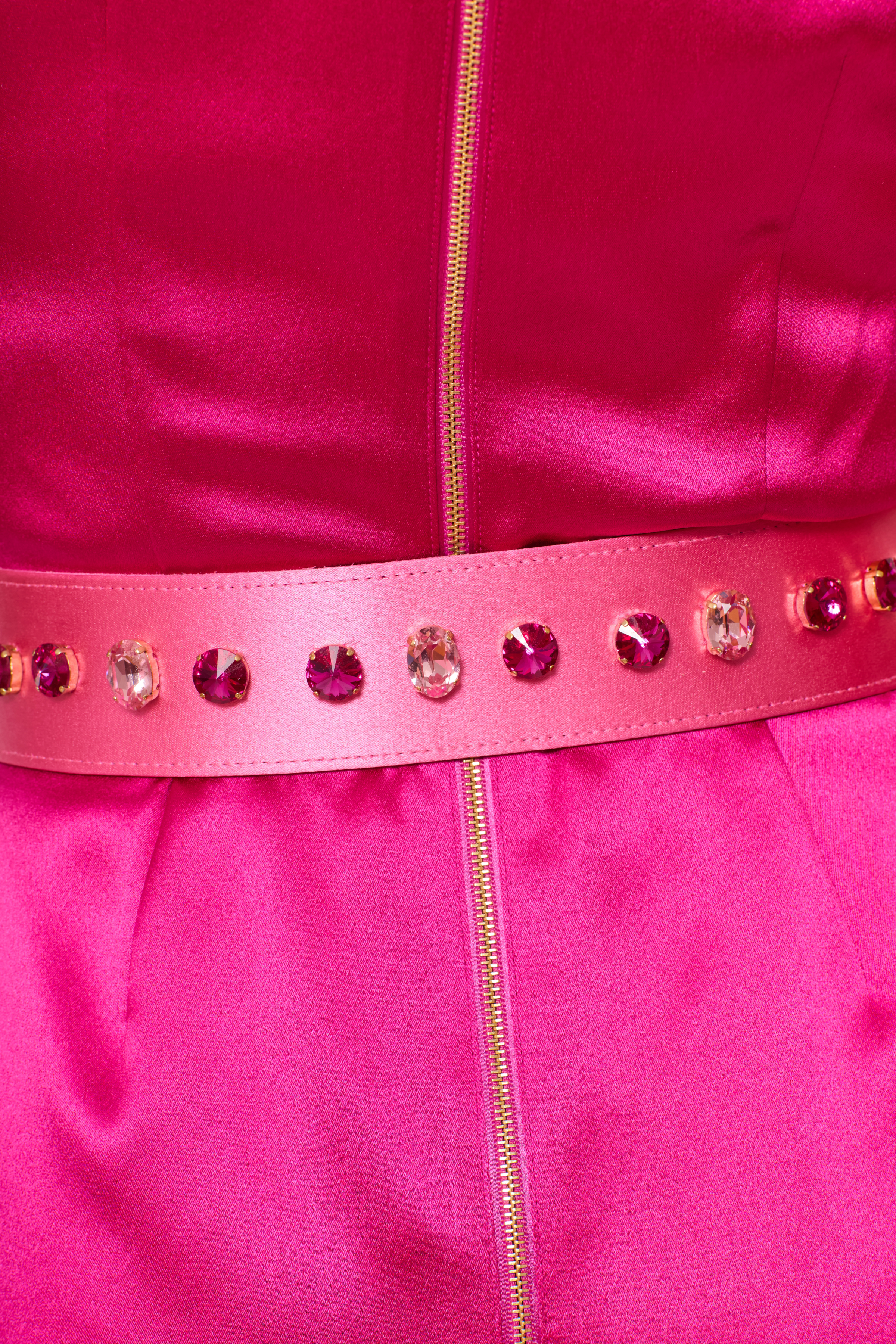 hot pink belt for dress Hot Pink Belt Womens With Elegant Silver Buckle 2.0 cm 38 / 95 cm