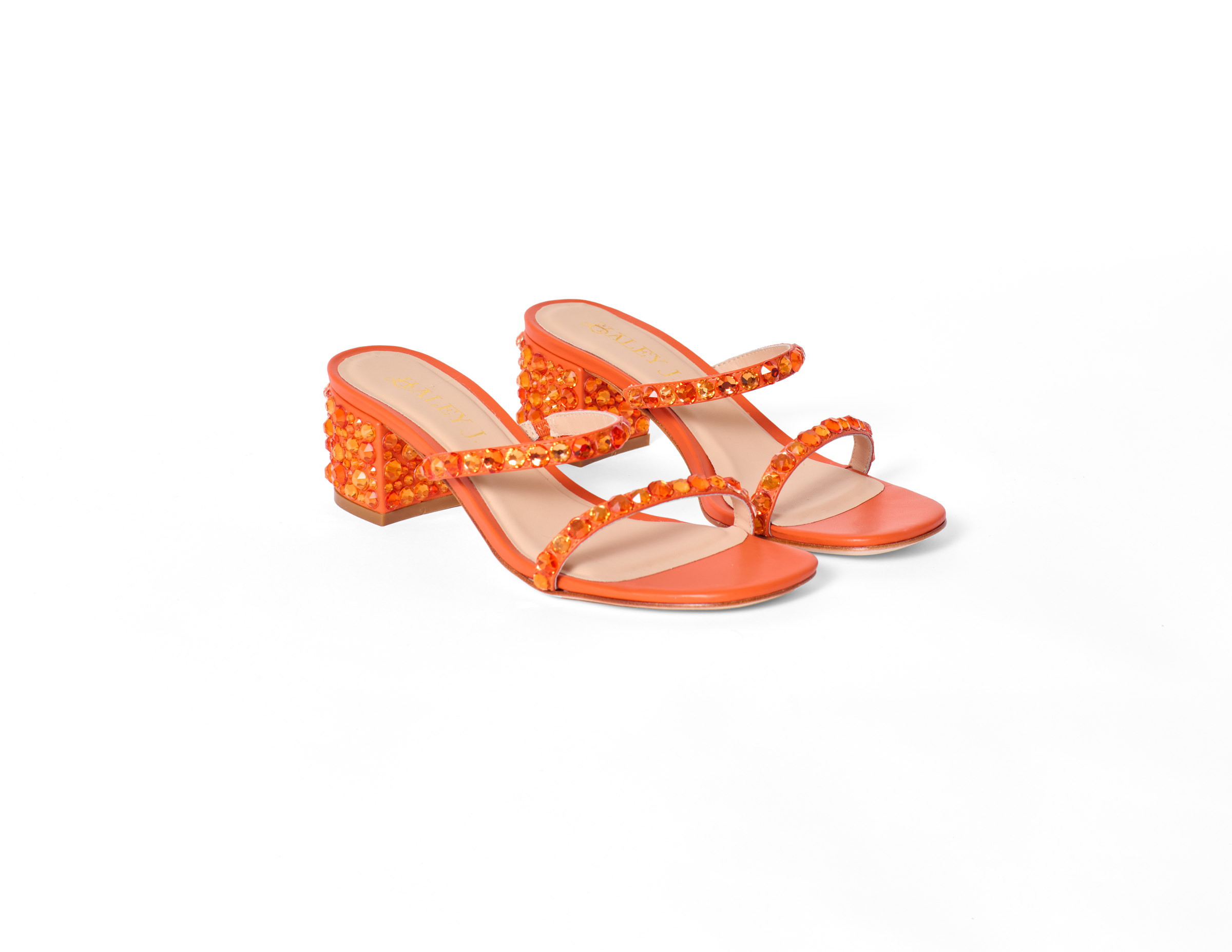 Katie Orange Crystal Heel