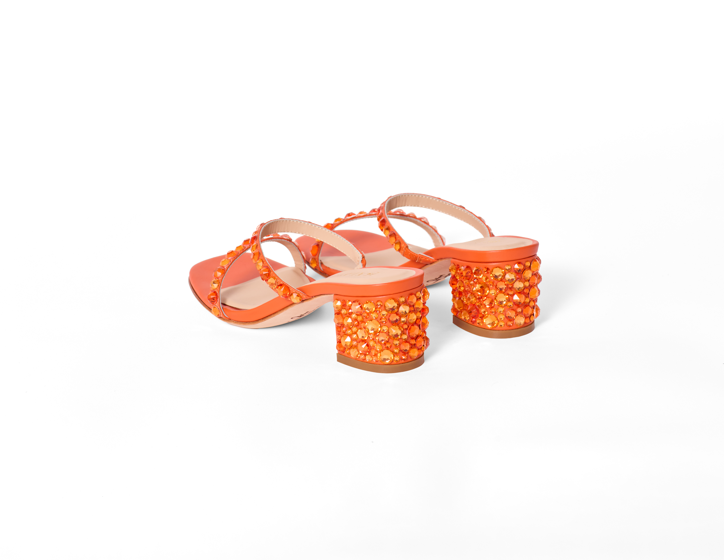 Katie Orange Crystal Heel
