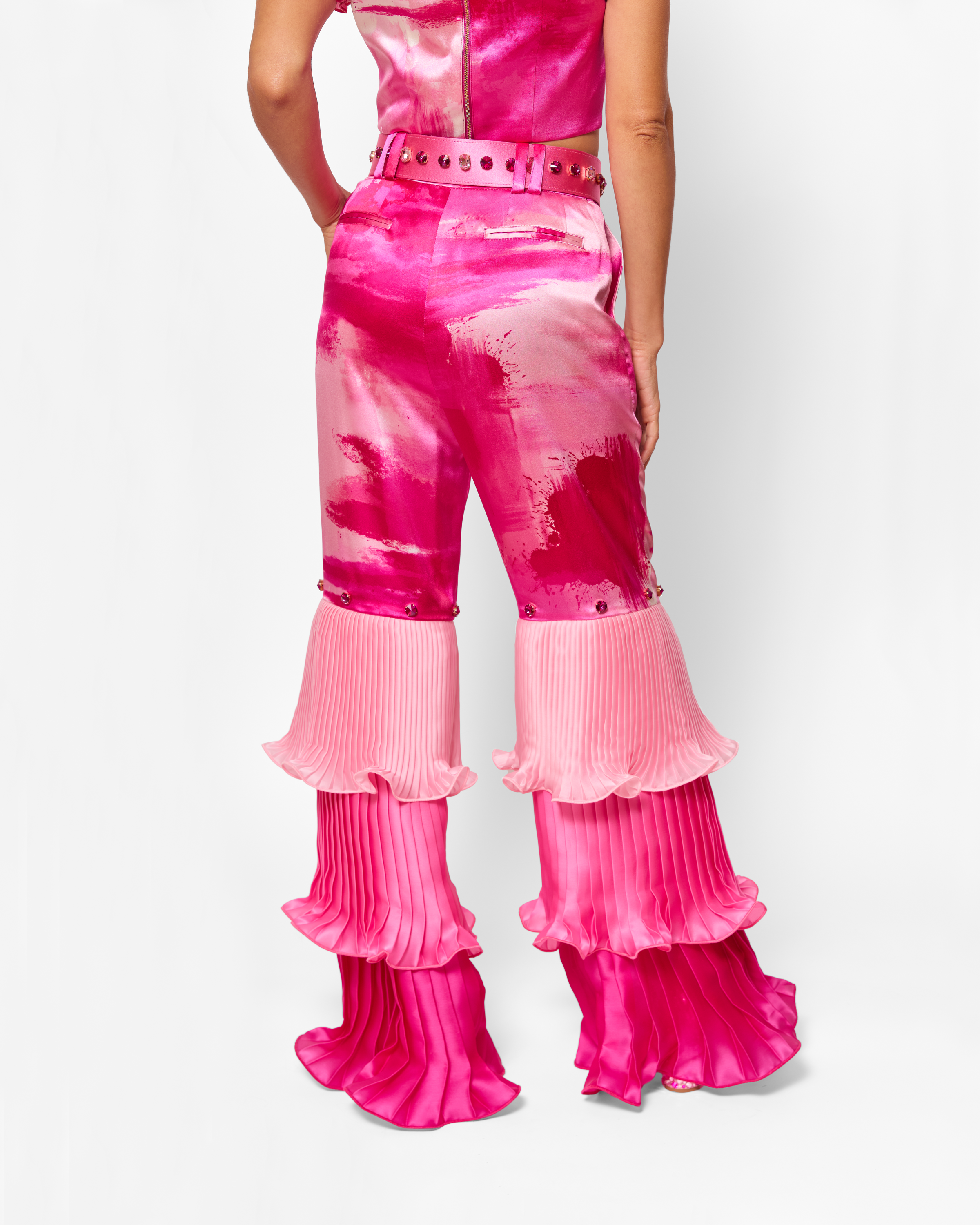 Pink Pleated Party Pant