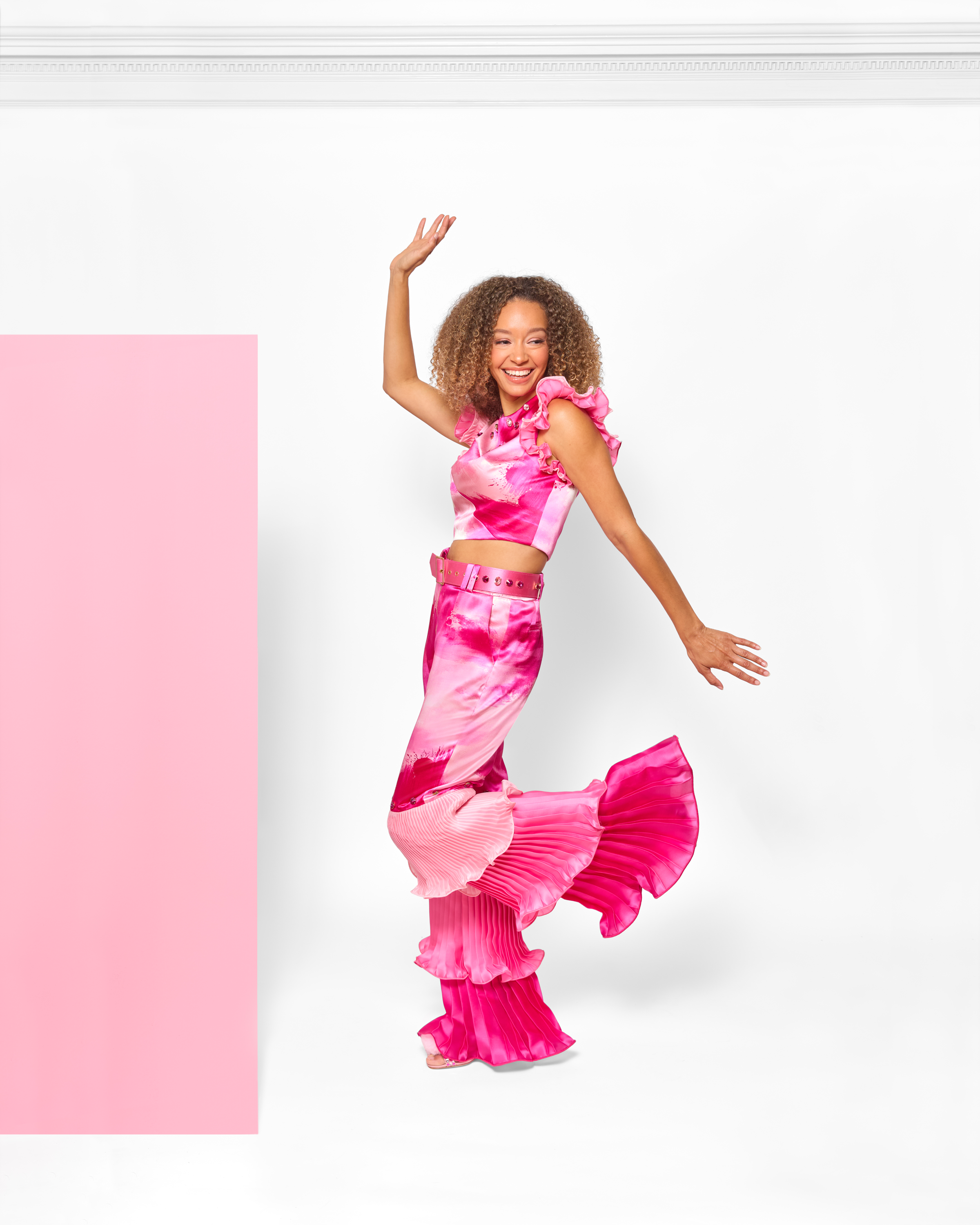 Pink Pleated Party Pant