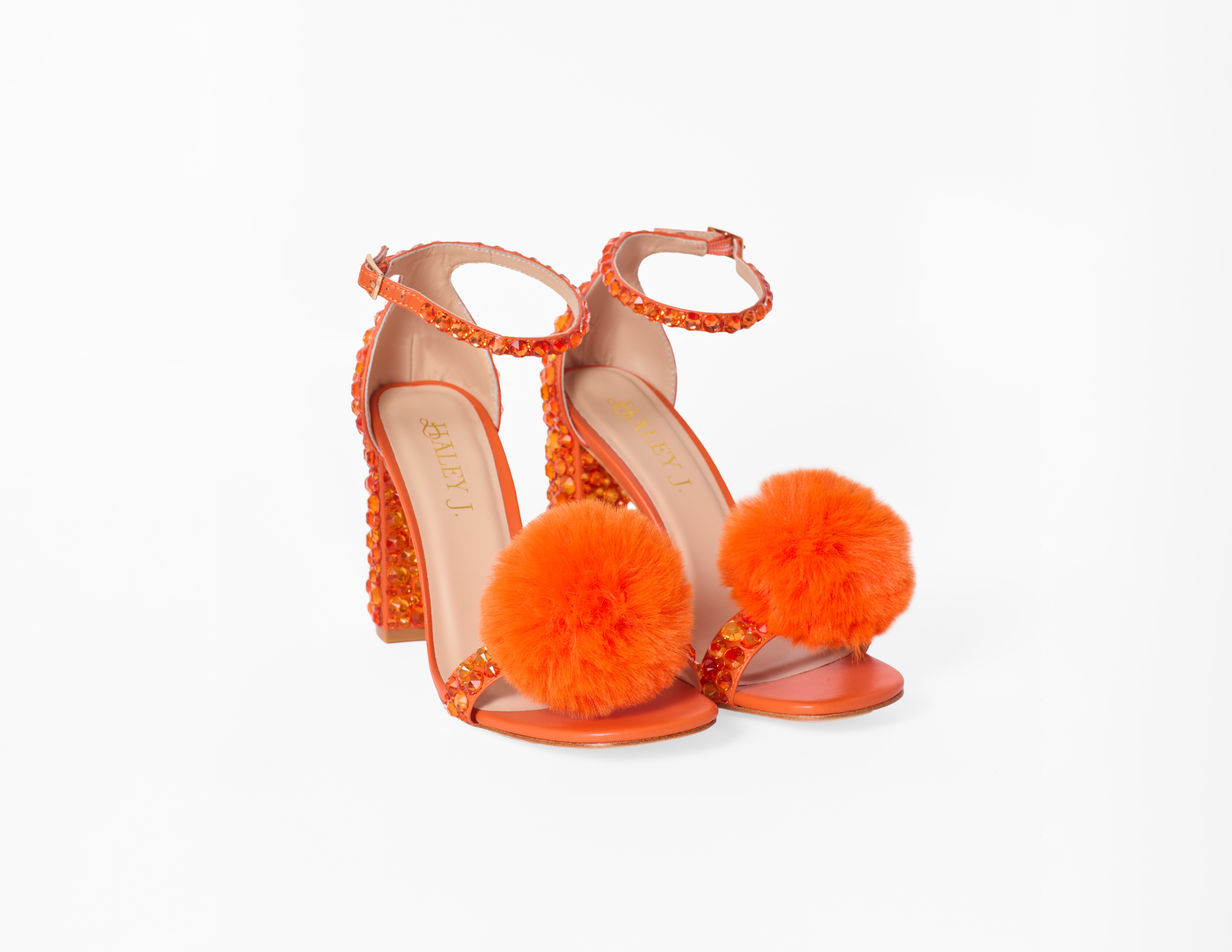 Pom Pom Orange Party Shoe