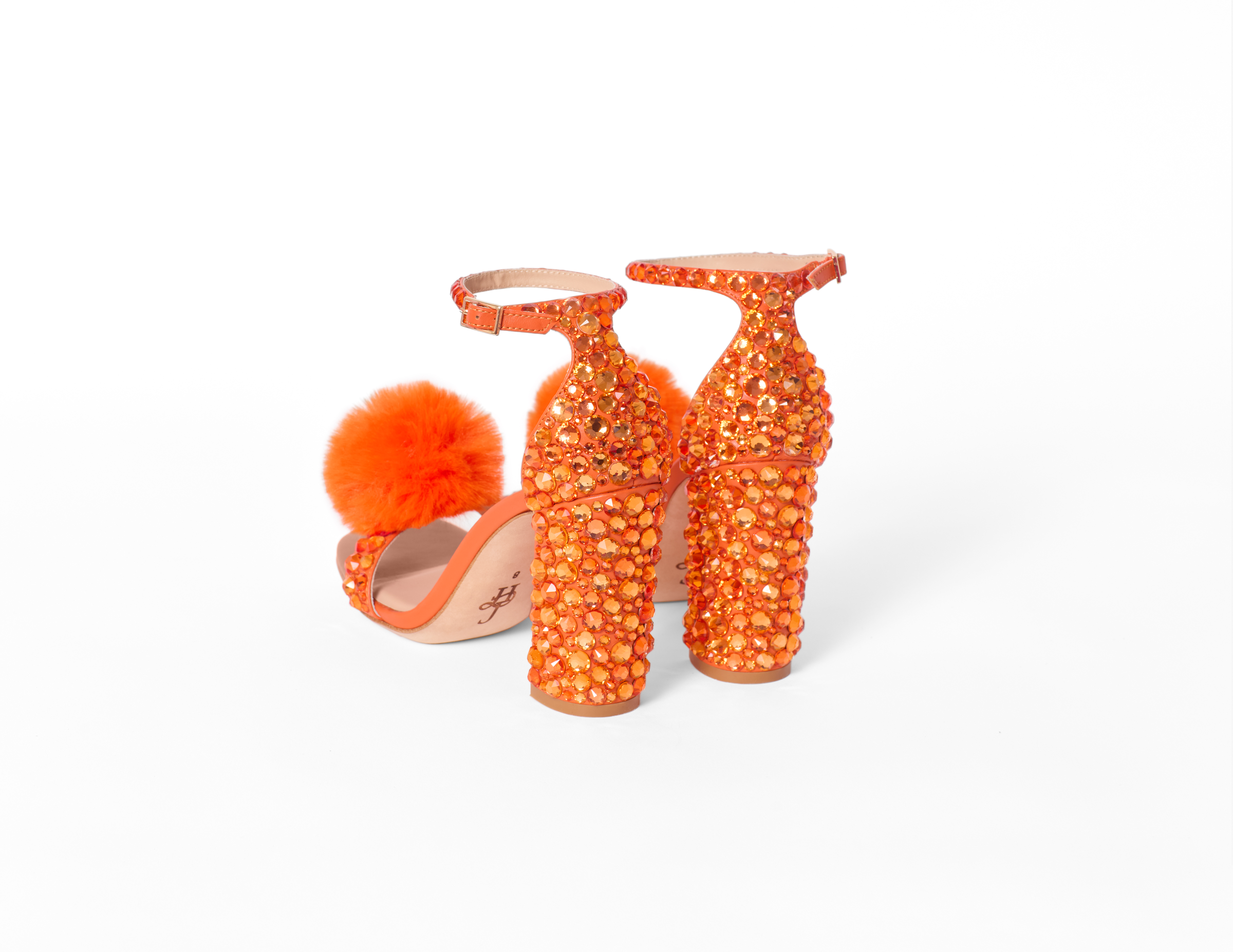Pom Pom Orange Party Shoe