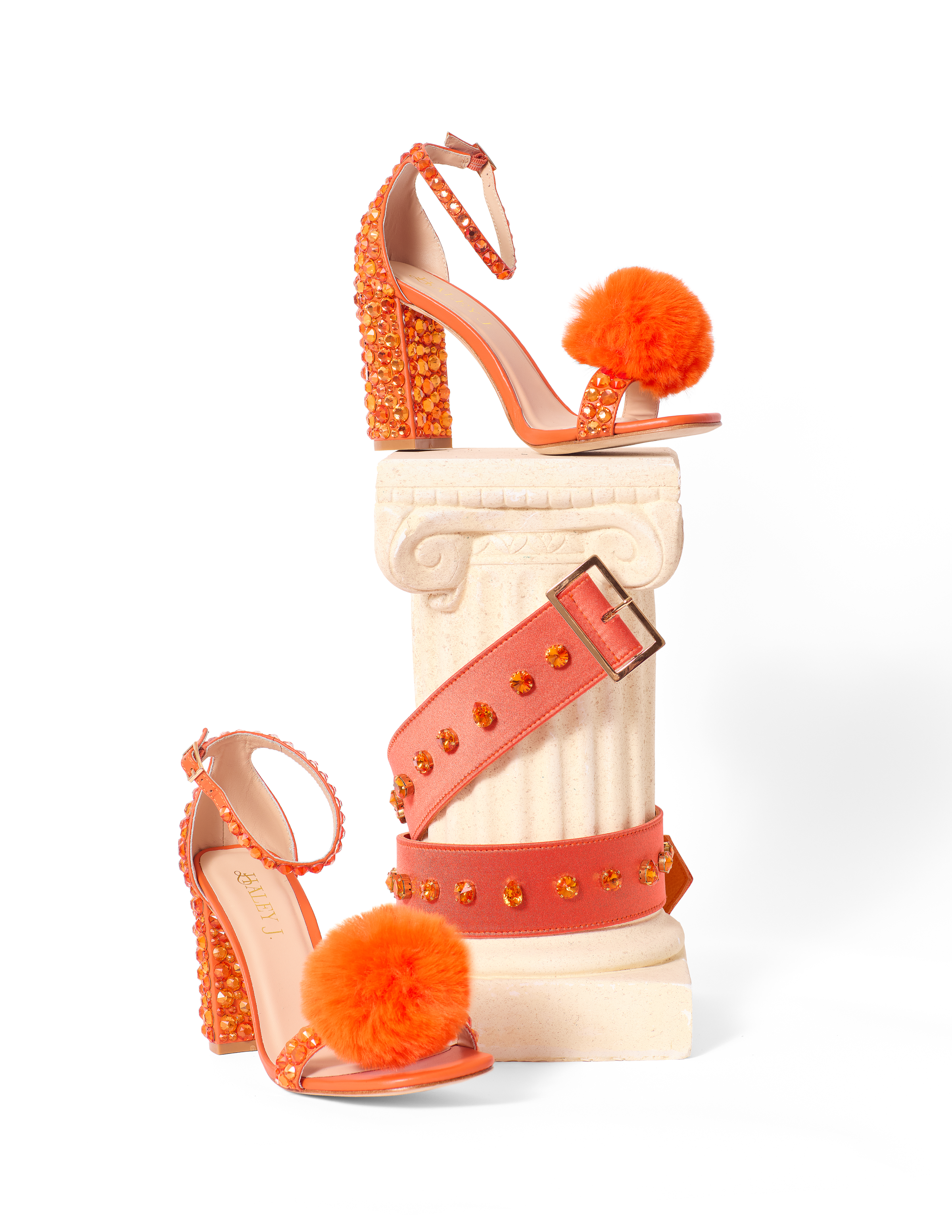 Pom Pom Orange Party Shoe